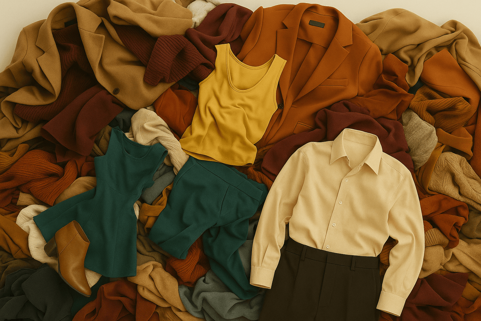 Person happily looking at their organized closet